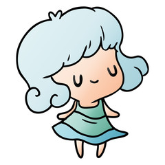 gradient cartoon kawaii of cute girl