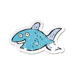 Foto op Canvas retro distressed sticker of a cartoon fish © lineartestpilot