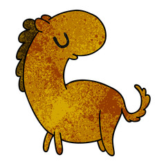 textured cartoon kawaii of a cute horse