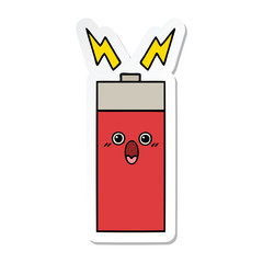 sticker of a cute cartoon battery