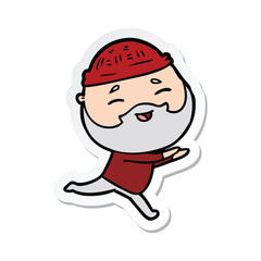 Obraz premium sticker of a cartoon happy bearded man