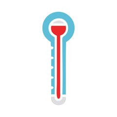 flat color retro cartoon glass thermometer