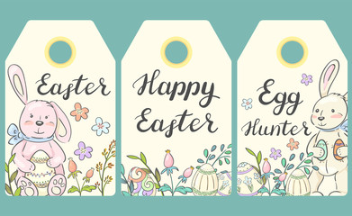 Easter labels. Easter, Happy Easter, Egg hunter