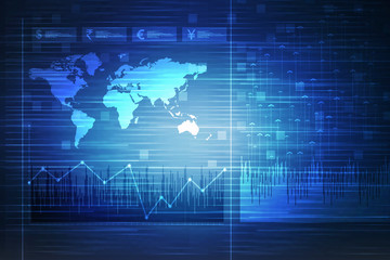 2d rendering Stock market online business concept. business Graph 