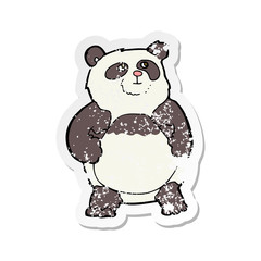 retro distressed sticker of a cartoon panda