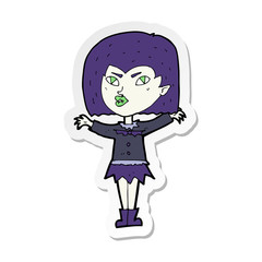 sticker of a cartoon vampire girl