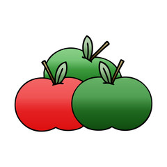 gradient shaded cartoon apples