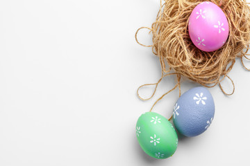 handmade easter eggs isolated on a white