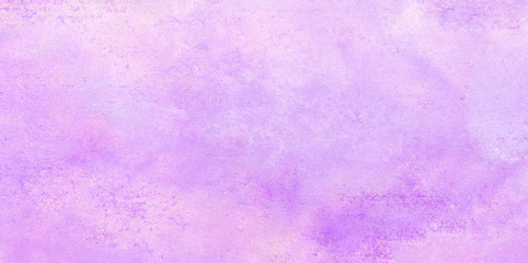 Vintage grungy purple gradient water color artistic brush paint splash background. Ink effect violet abstract soft watercolor painted illustration with paper grain texture for retro aquarelle design