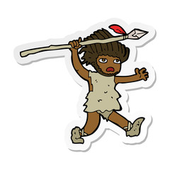 sticker of a cartoon caveman