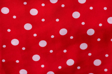 red fabric texture closeup, useful for background.Polka dot on red canvas cotton texture, fabric background
