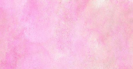 Subtle light pink watercolor gradient illustration. Grungy ink effect magenta color shades paper textured  aquarelle painted background. Canvas for retro design, invitation card, vintage template