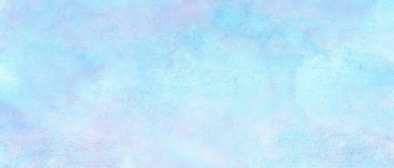 Paper textured creative aquarelle paint light sky blue color hand drawn frame illustration. Grungy ink canvas for vintage text design, card, template. Wet effect turquoise shades watercolor background