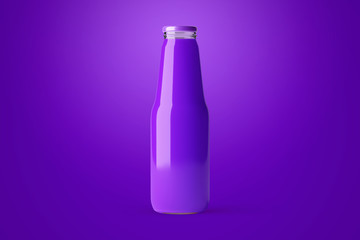 Juice glass bottle without label template for you design. Fruit beverage mockup on background. A bottle of natural juice drink.