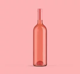 Keuken foto achterwand Rose wine bottle on background. Product packaging brand design. Mock up drink with place for you lable and text. © vander