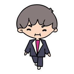 cartoon kawaii cute businessman in suit