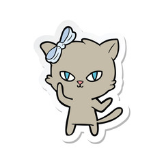 Obraz na płótnie Canvas sticker of a cute cartoon cat