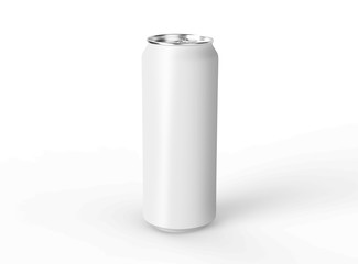 Aluminum can mockup on yellow background. 500 ml aluminum soda can mock up.