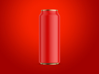 Aluminum can mockup on background. 500 ml aluminum soda can mock up.