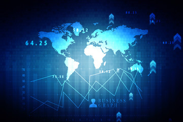 2d rendering Stock market online business concept. business Graph 