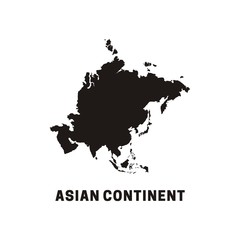 Obraz premium The Continent of Asia map vector illustration