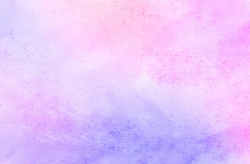 Obraz premium Abstract grungy paper textured pattern for vintage design, retro card template. Light soft pink and purple watercolor brush background. Smooth pastel ink color glow aquarelle smudge illustration