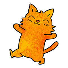 quirky hand drawn cartoon cat