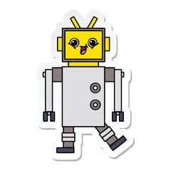 sticker of a cute cartoon robot