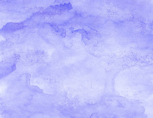 Vintage grungy purple gradient water color artistic brush paint splash background. Ink effect violet abstract soft watercolor painted illustration with paper grain texture for retro aquarelle design