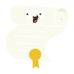 flat color retro cartoon contract