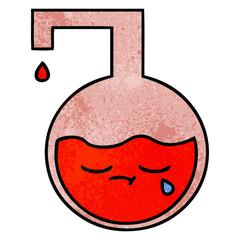retro grunge texture cartoon science experiment