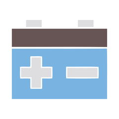 flat color retro cartoon car battery