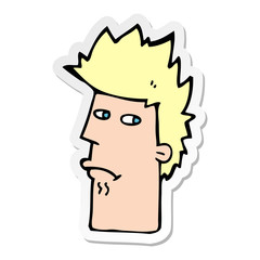 sticker of a cartoon nervous expression