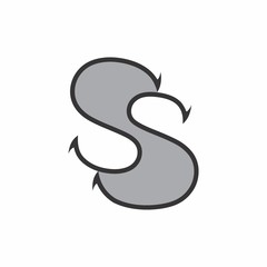 letter s abstract line arrows logo vector
