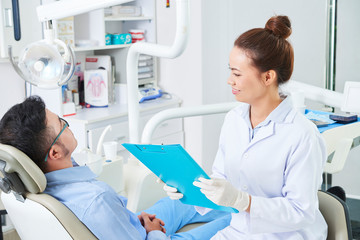 Young people at stomatological clinic