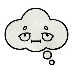 retro grunge texture cartoon thought bubble