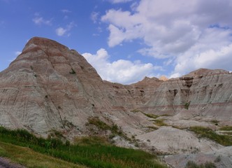 Fototapeta premium Closer view of rock formations at the Badlands National Park, South Dakota