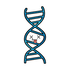 retro grunge texture cartoon DNA strand