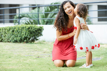 Little girl loves her mom