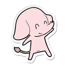sticker of a cute cartoon elephant