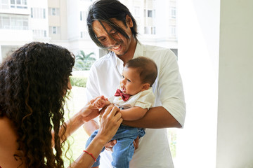 Young family with baby boy
