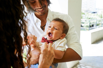 Young family of three