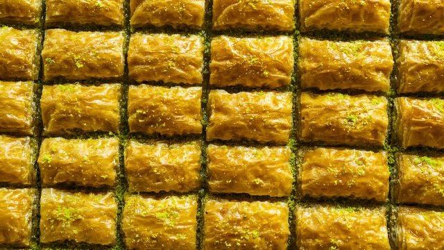 gorgeous delicious traditional pistachio turkish baklava, baklava pattern