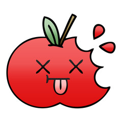 gradient shaded cartoon red apple