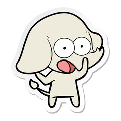 sticker of a cute cartoon elephant