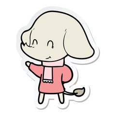 sticker of a cute cartoon elephant