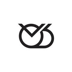 letters v o b simple geometric line logo