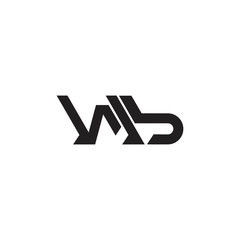abstract letter wb simple geometric logo vector