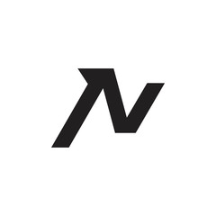 letters nv simple geometric line logo vector