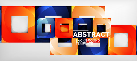 Background with color squares composition, modern geometric abstraction design for poster, cover, branding or banner